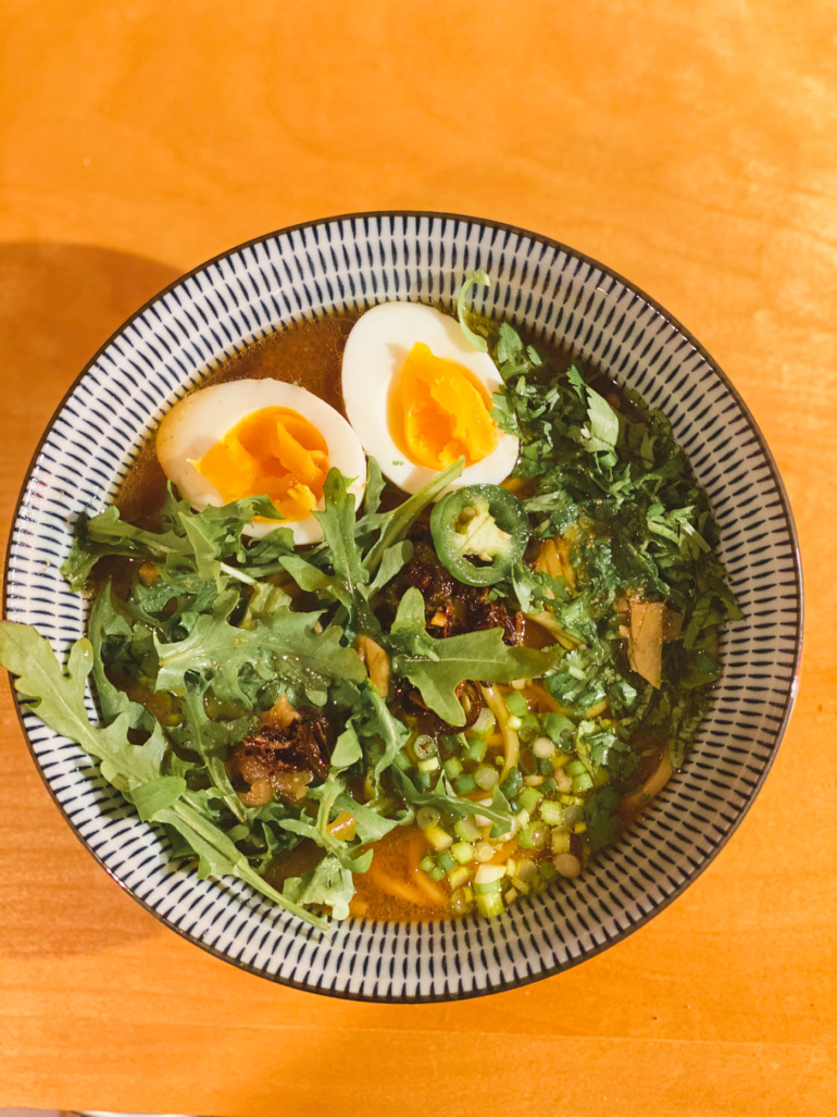 Arugula n Eggs Miso Ramen